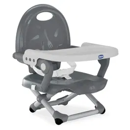 Chicco Rehausseur de Table Pocket Snack - Siège Bébé Ultra-Compact Léger avec Poignée et Plateau Amovible - Réglable en Hauteur - 6 à 36 Mois - Dark Grey