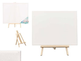 Pincello Châssis Toile 40x50 cm, Blanc, Bois (Set de 12)
