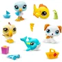 Bandai - Set Collector Littlest Pet Shop Thème Plage BF00517 - 5 animaux bobblin' head et accessoires - Jeu de collection Génération 7 - À partir de 4 ans