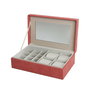 Boîte à bijoux Versa Rouge Polyester Carton Miroir 16 x 7,8 x 25 cm