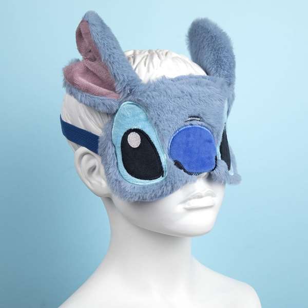 Cerdá Masque de nuit brodé Stitch - Masque pour dormir en polyester 100% - Bleu