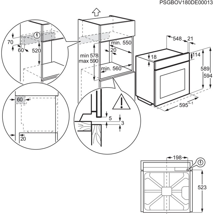 AEG Four à pyrolyse OU5PB40SM 72 L