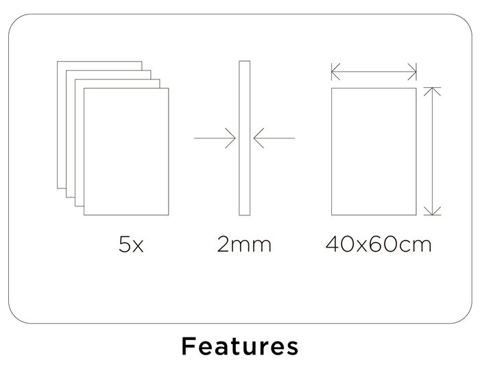 Innspiro Lot de 5 feuilles de mousse EVA rose fluo 40x60cm x 2mm