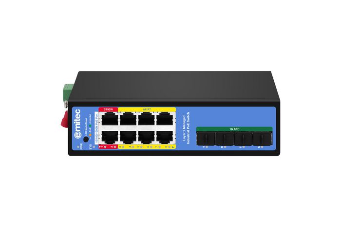 Ernitec Switch PoE géré industriel 12 ports Gigabit, 4 ports SFP, 240W Ernitec Switch PoE géré industriel 12 ports Gigabit, 4 ports SFP, 240W