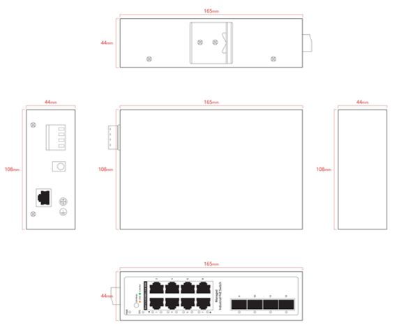 Ernitec Switch PoE géré industriel 12 ports Gigabit, 4 ports SFP, 240W Ernitec Switch PoE géré industriel 12 ports Gigabit, 4 ports SFP, 240W