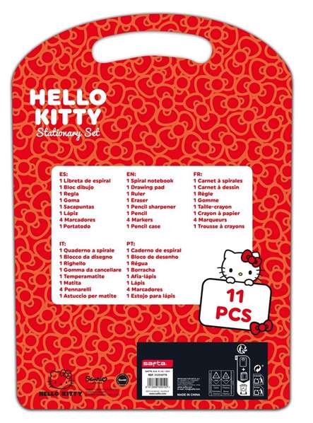 Safta Set d'écriture Hello Kitty Iconic pour enfant - Coffret créatif 27 x 37.5 x 3 cm