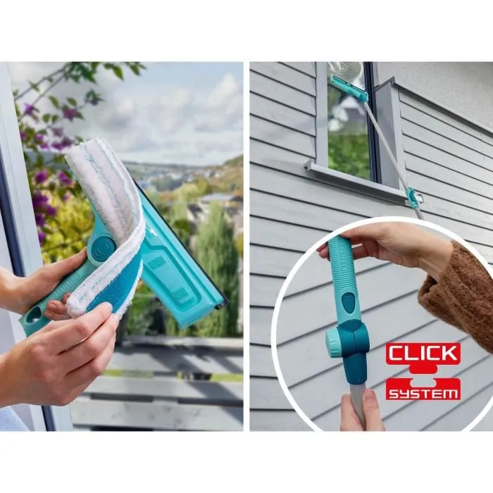 Leifheit Lave-vitres 4-en-1 51320 avec raclette 32 cm, housse microfibre double et fonction de nettoyage des cadres brevetée Leifheit Lave-vitres 4-en-1 51320 avec raclette 32 cm, housse microfibre double et fonction de nettoyage des cadres brevetée
