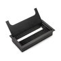 Emuca Passe-câbles de table Quadrum rectangulaire noir 159x80mm