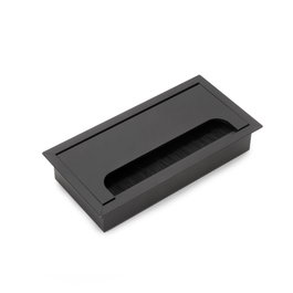 Emuca Passe-câbles de table Quadrum rectangulaire noir 159x80mm