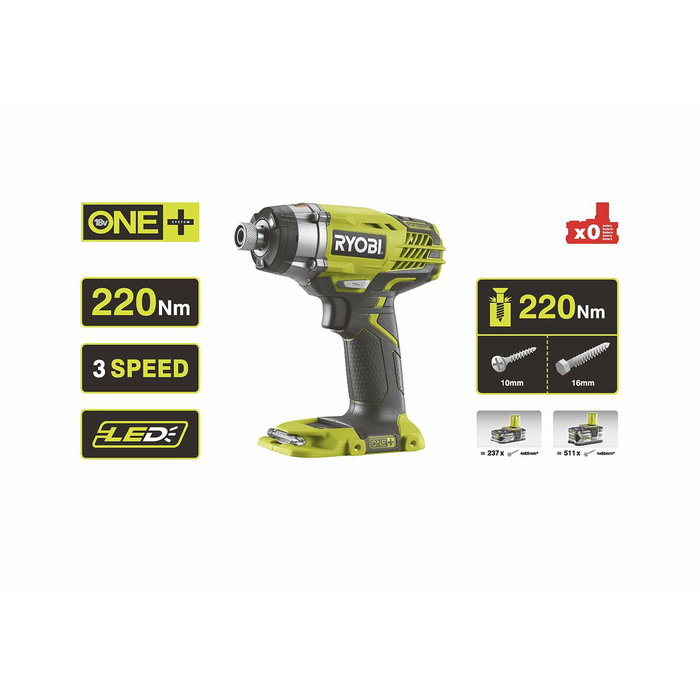 Ryobi R18ID3-0 Visseuse à choc 18V ONE+ 220 Nm