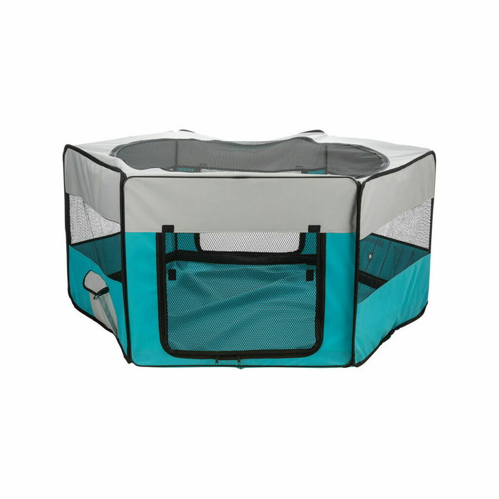 Trixie Enclos avec filet/base Ø 150 × 65 cm - Turquoise / Gris clair