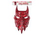 Masque Demon Rouge en PVC Rigide avec Cornes pour Halloween - Accessoire de Déguisement Diable et Créature Infernale