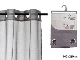 Giftdecor Rideau Voilage Gris Foncé 140x260 cm (Set de 6)