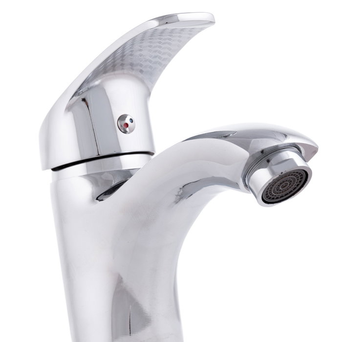 Robinet de lavabo monomando en alliage de zinc chromé avec bec bas Robinet de lavabo monomando en alliage de zinc chromé avec bec bas