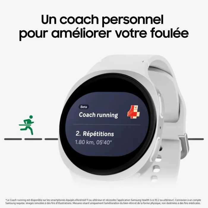 Samsung Galaxy Watch8 Montre connectée 4G 40mm en boîtier Graphite - Montre intelligente