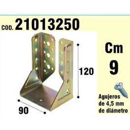 WOLFPACK LINEA PROFESIONAL Support pour bois à ailes intérieures bichromaté 90 mm
