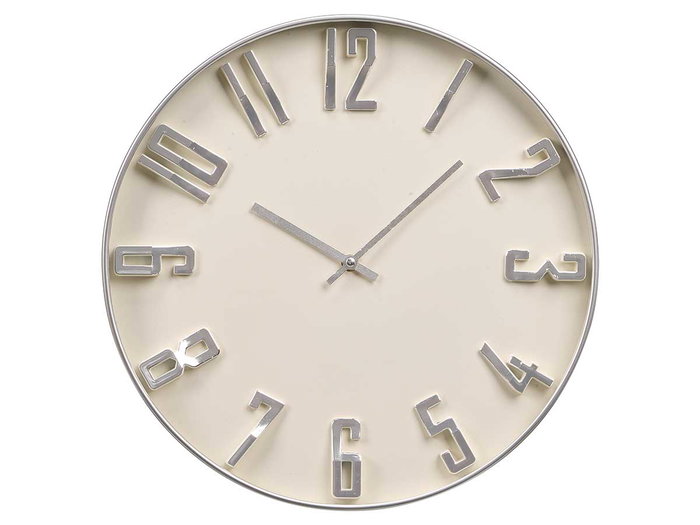 GIFTDECOR Horloge murale avec chiffres en relief Blanco-Plata 40cm