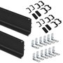 Emuca Kit de 2 profilés centraux Gola Noir, 2,35 m