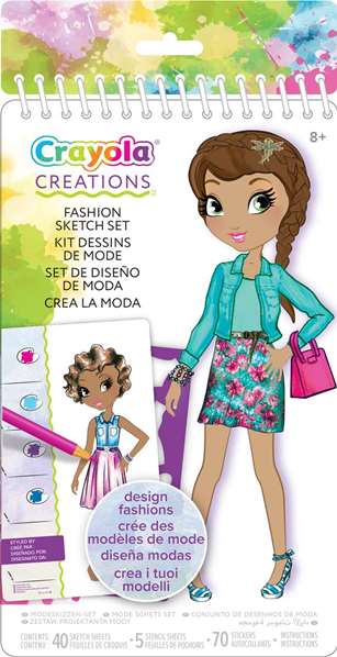 Crayola - Album Créations Design de Mode, Créez vos propres designs, Format 15x28 cm, Langue du produit : Espagnol