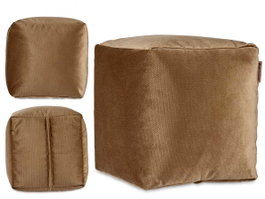GIFTDECOR Puff Carré en Velours Marron 30x30cm - Lot de 4