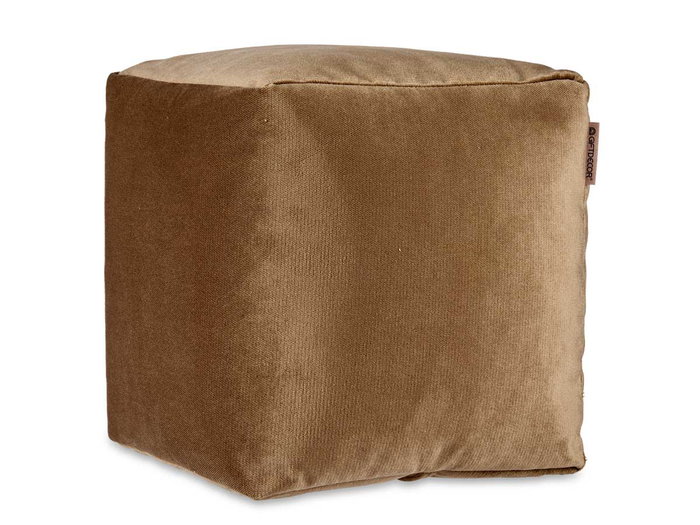 Giftdecor Puff Carré Velours 30x30 cm Marron (Set de 4)
