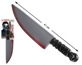 Machete de 41 cm avec faux sang pour déguisement d'assassin