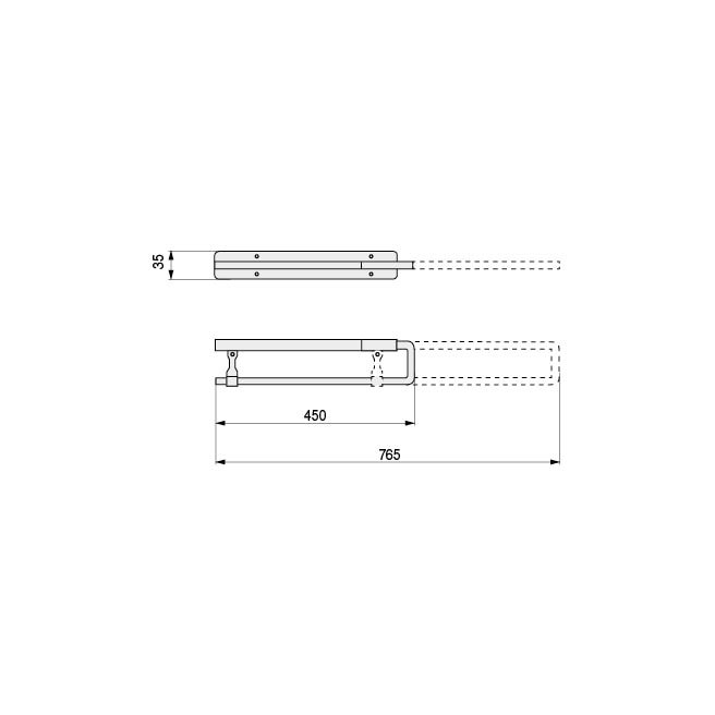 ERLE Aloha Plus Cuelgaperchas extensible et extraible, longueur 450 mm, barre extensible de placard