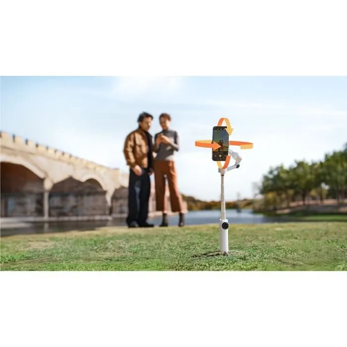 Insta360 Flow 2 - Stabilisateur smartphone avec suivi panoramique 360°, perche à selfie et trépied, 10h d'autonomie, compatible iOS, Blanc