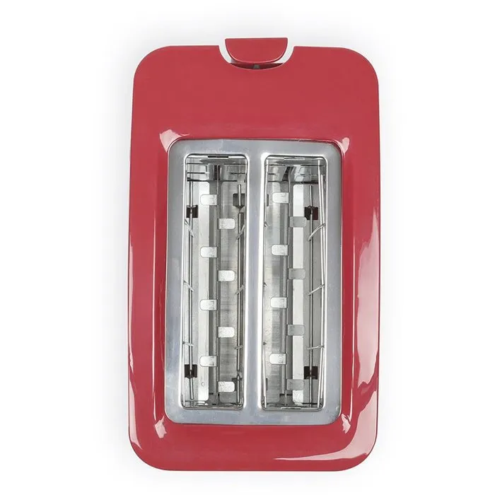 Livoo Grille-pain DOD162RC 750W avec 2 fentes, Thermostat 7 niveaux, Fonctions LED et Tiroir Ramasse-Miettes, Rouge