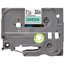 Brother TZe-721 Ruban Laminé 9 mm Noir sur Vert pour Brother P-touch