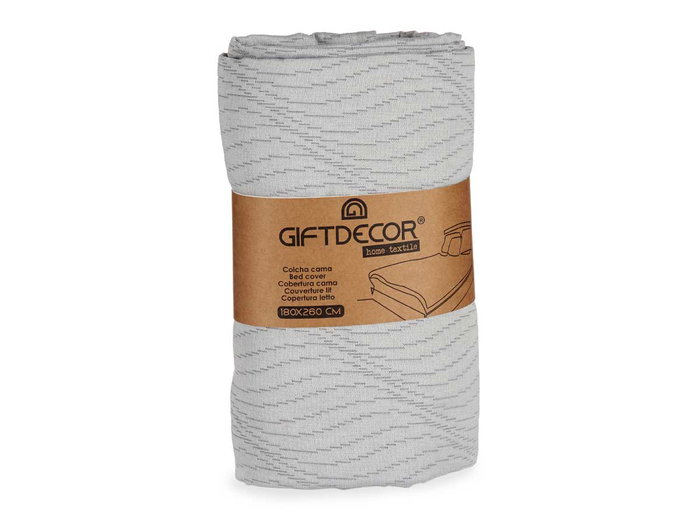 GIFTDECOR Couette Motif Eau Gris 180x260cm