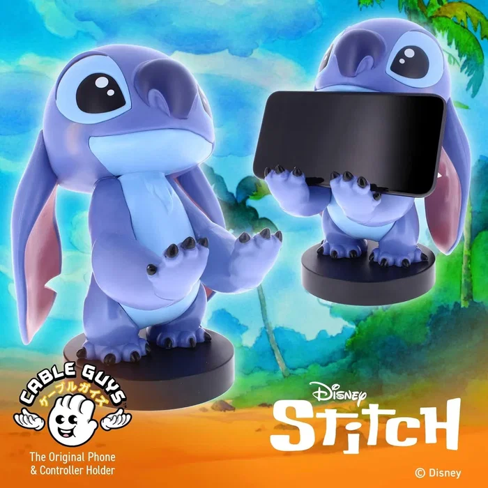Exquisite Gaming Figurine Cable Guys - Stitch Disney (Lilo & Stitch) - Support Universel pour Manettes PS5, Xbox Series, Nintendo Switch et Smartphones - 20 cm
