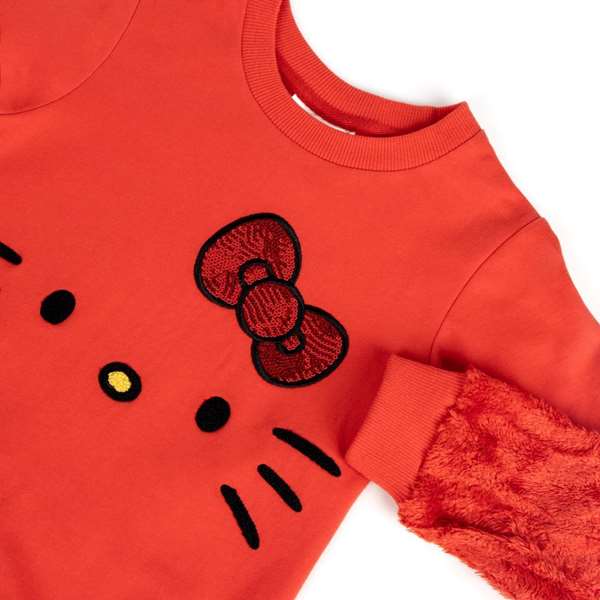 Cerdá Sweat-shirt Hello Kitty en coton brossé - Taille 5 ans (5 ans) - Rouge