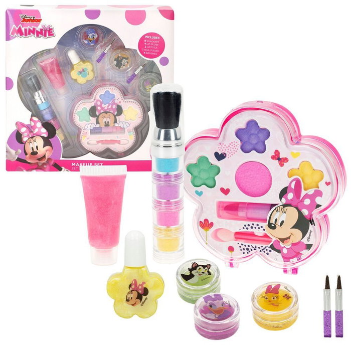 DISNEY Set de Maquillage Minnie - 8 Fards à Paupières, 4 Brillants à Lèvres, 2 Rouges à Lèvres, 1 Vernis à Ongles, 4 Pinceaux - Coffret Cosmétique Enfant +5 Ans DISNEY Set de Maquillage Minnie - 8 Fards à Paupières, 4 Brillants à Lèvres, 2 Rouges à Lèvres, 1 Vernis à Ongles, 4 Pinceaux - Coffret Cosmétique Enfant +5 Ans