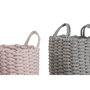 Set de basket Home ESPRIT Vert Gris Rose Corde 30 x 30 x 43 cm 2 Pièces (3 Unités)