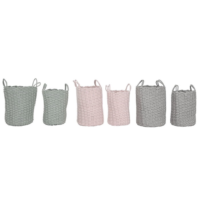 Set de basket Home ESPRIT Vert Gris Rose Corde 30 x 30 x 43 cm 2 Pièces (3 Unités) Set de basket Home ESPRIT Vert Gris Rose Corde 30 x 30 x 43 cm 2 Pièces (3 Unités)