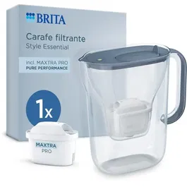 BRITA Carafe Filtrante Essential 2.4L avec indicateur Smart Light - Filtre MAXTRA PRO Pure Performance - Bleu Minéral - Jusqu'à 150L d'eau filtrée - Compatible lave-vaisselle