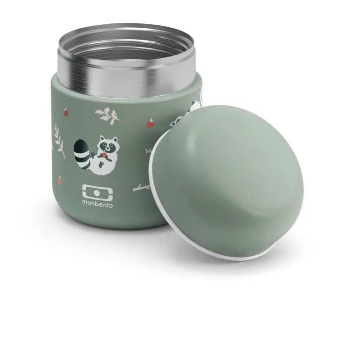 Monbento MB Capsule Raccoon - Lunch Box Isotherme Compacte 280 ml - Garde Repas Chaud/Frais 5h - Hermétique Sans BPA - Pour Adulte et Enfant
