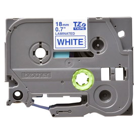 Brother TZe-243 Ruban Laminé 18 mm Bleu sur Blanc pour P-touch