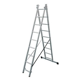 Edm Échelle transformable en aluminium 2 x 9 marches