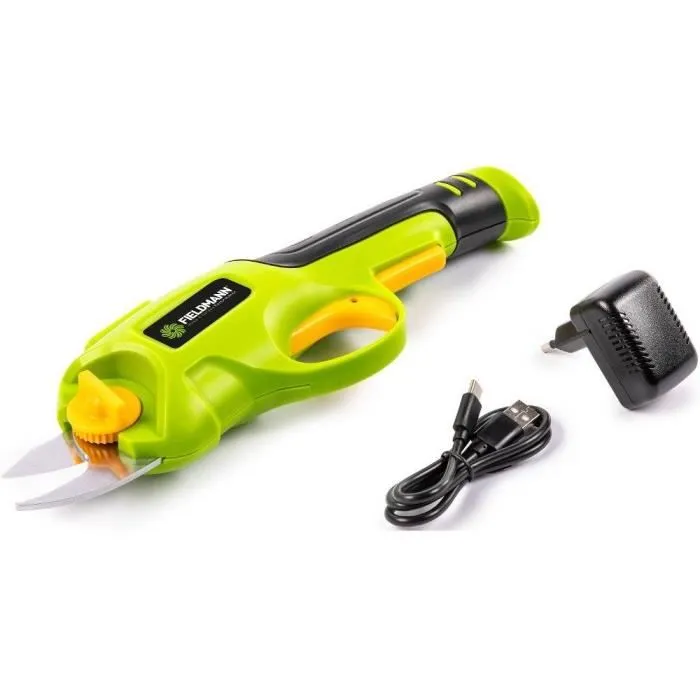 Fieldmann Cisaille à gazon électrique sans fil FZN 4015-A, batterie 3.6V rechargeable USB-C, largeur de coupe 10mm, légère 0.6kg, pour jardinage