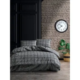 Parure de lit 140 x 200 cm en coton renforcé noir