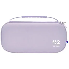 Hori - Housse de transport rigide pour Nintendo Switch 2 - Protection anti-chocs et poussière - Compartiment console et accessoires - Coloris lavande - Sous licence officielle