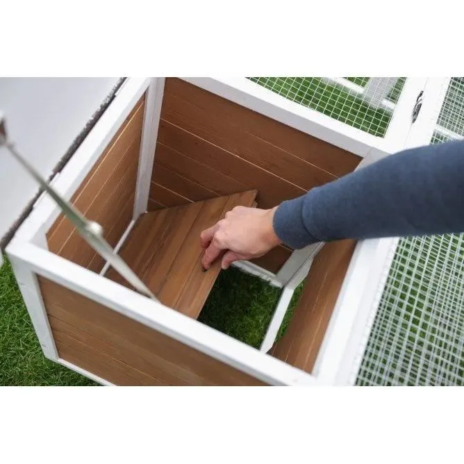 Kerbl Enclos Extérieur pour Petits Animaux 132 x 102 x 59 cm avec Maison Intégrée en Bois et Toit Ouvrable