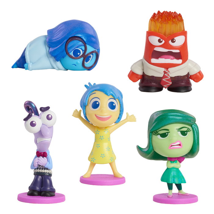 Just Play Disney Pixar Pack de 5 Figuras Inside Out 2 45507 avec Joy, Tristesse, Colère, Peur et Dégoût - Jouet Enfant +3 ans