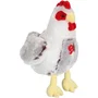 Gipsy Toys Peluche Poule Sonore 22 cm avec Caquettement, Blanc et Marron, Fonctionne avec Piles Incluses