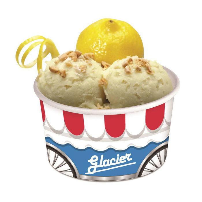 Blue Corner Lot de 10 bols pour glace en papier avec cuillères