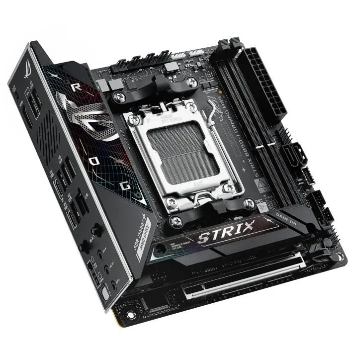 ASUS Carte mère ROG STRIX B850-I GAMING WiFi (socket AM5, mini ITX, AMD B850, DDR5, Wi-Fi 7, 2.5 GbE, M.2) pour Ryzen 7000/8000/9000 ASUS Carte mère ROG STRIX B850-I GAMING WiFi (socket AM5, mini ITX, AMD B850, DDR5, Wi-Fi 7, 2.5 GbE, M.2) pour Ryzen 7000/8000/9000