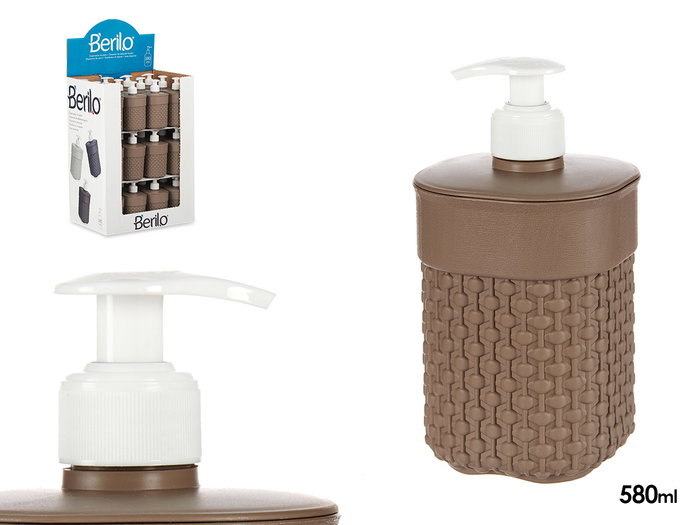 Berilo Dosificateur de Salle de Bain Plastique 580ml Marron 9x16.5x9cm (Set de 36) Berilo Dosificateur de Salle de Bain Plastique 580ml Marron 9x16.5x9cm (Set de 36)