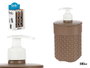 Berilo Dosificateur de Salle de Bain Plastique 580ml Marron 9x16.5x9cm (Set de 36)